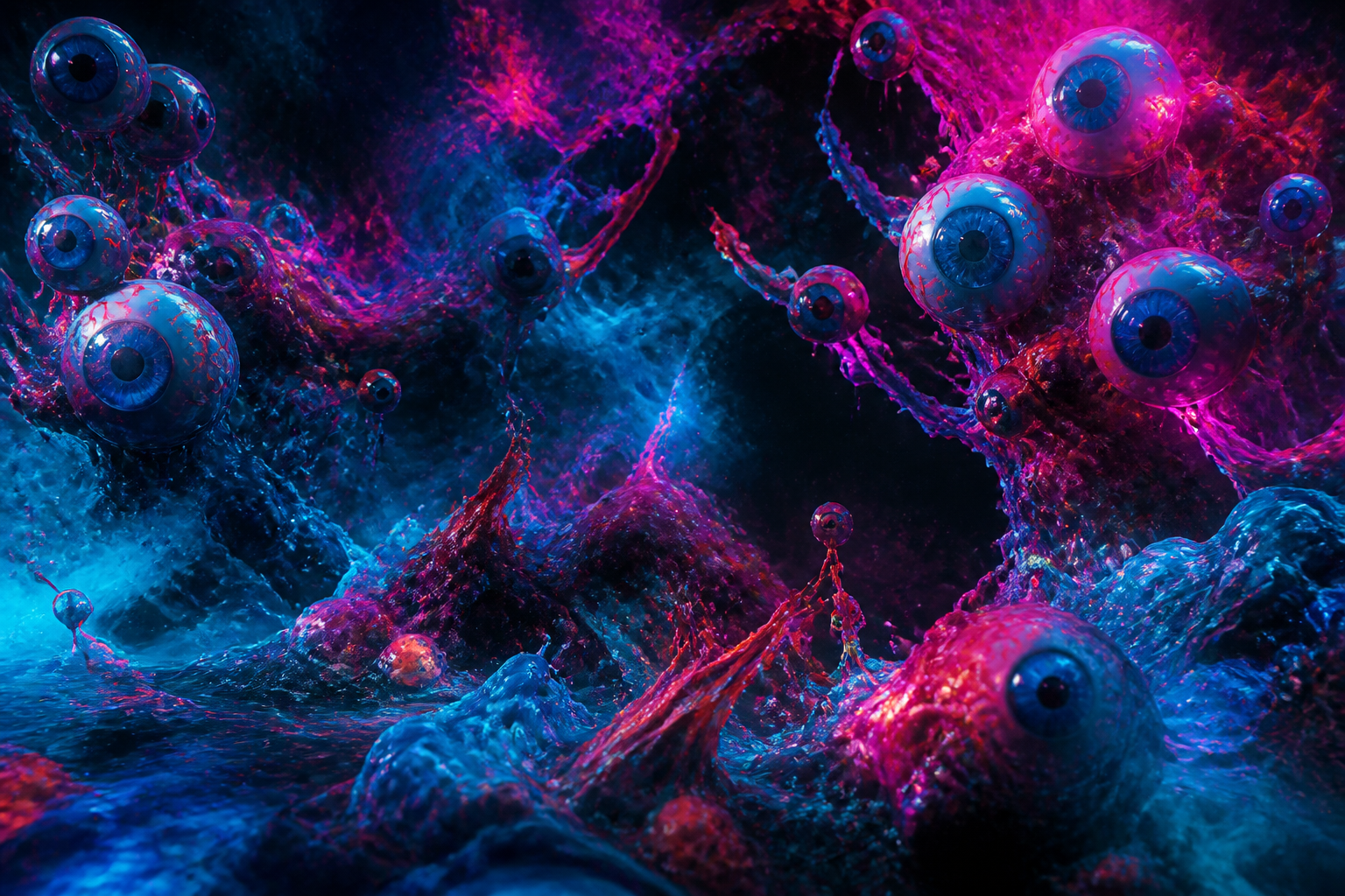 Neon eye world